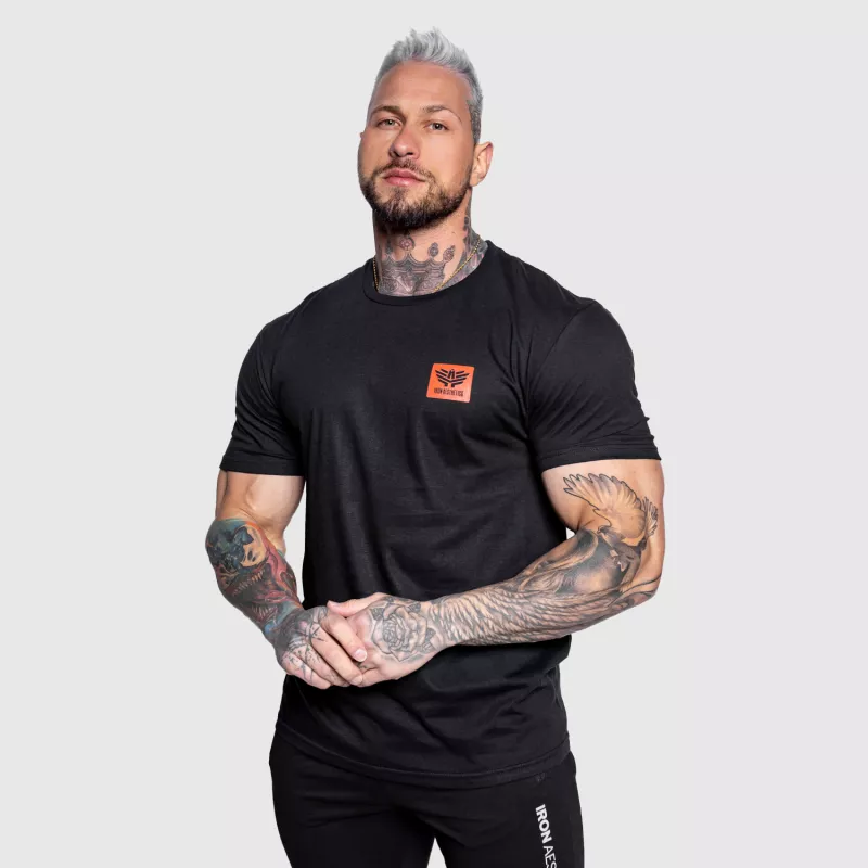 Férfi sportpóló Iron Aesthetics Quick, fekete-1