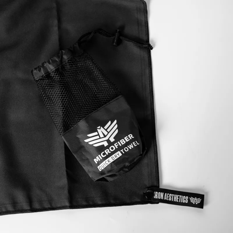 Gyorsan száradó sporttörölköző Iron Aesthetics Dry, fekete-3