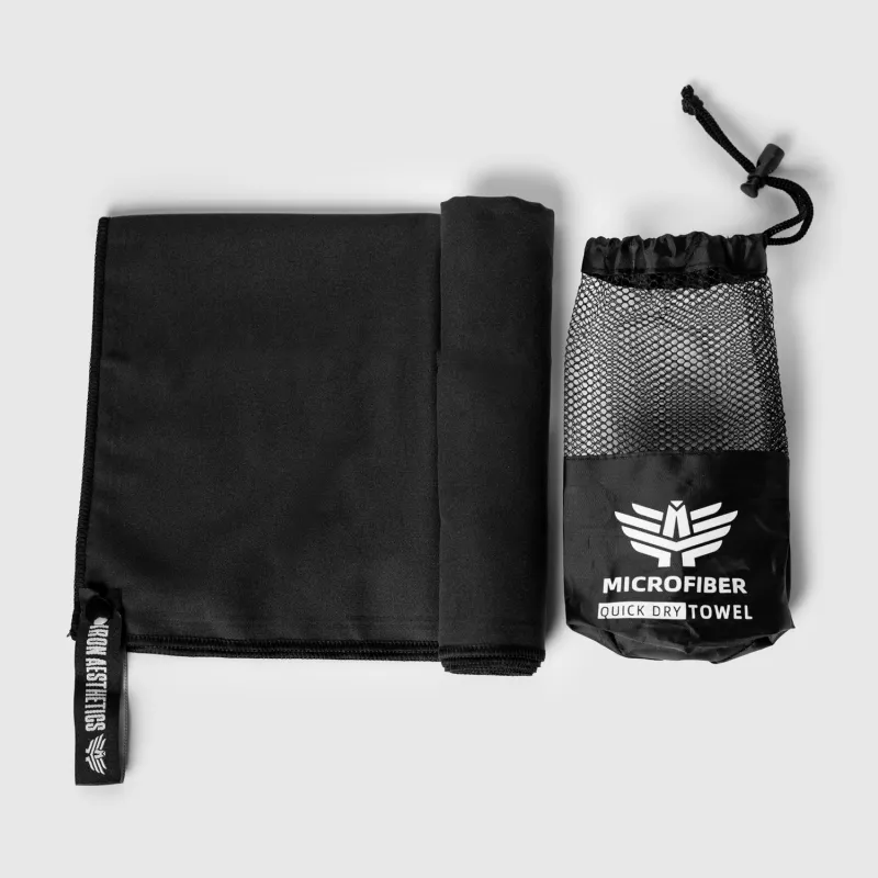 Gyorsan száradó sporttörölköző Iron Aesthetics Dry, fekete-6