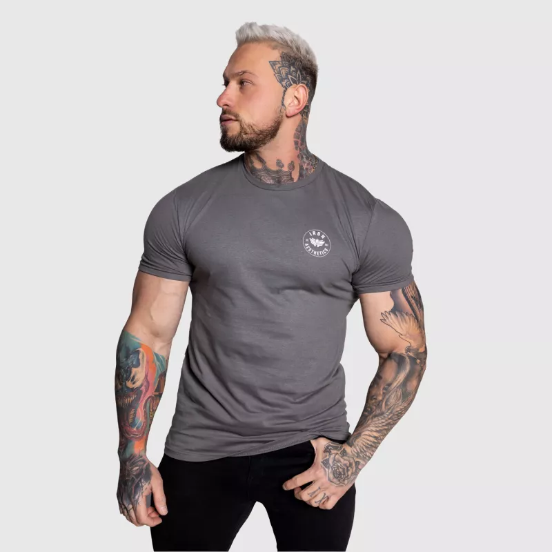 Férfi sportpóló Iron Aesthetics Circle, charcoal-4