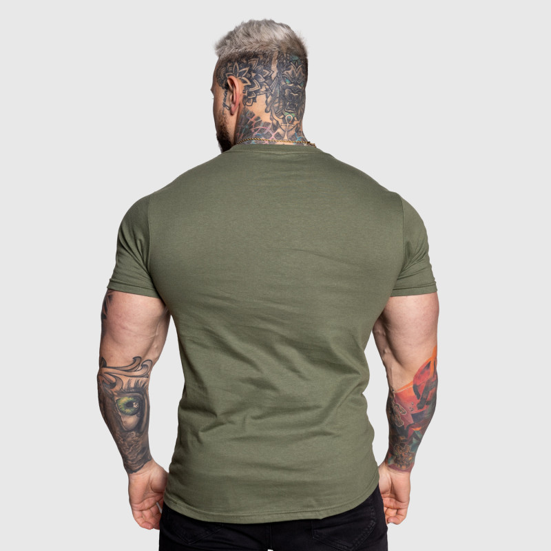 Férfi sportpóló Iron Aesthetics Circle, katonazöld · záber 6