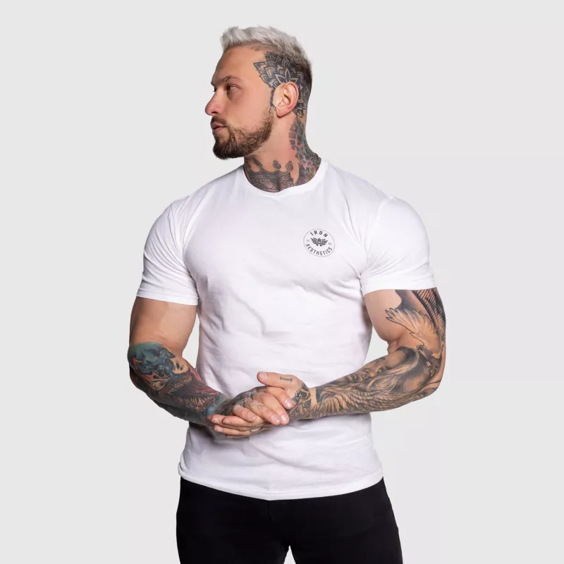 Férfi sportpóló Iron Aesthetics Circle, fehér-3