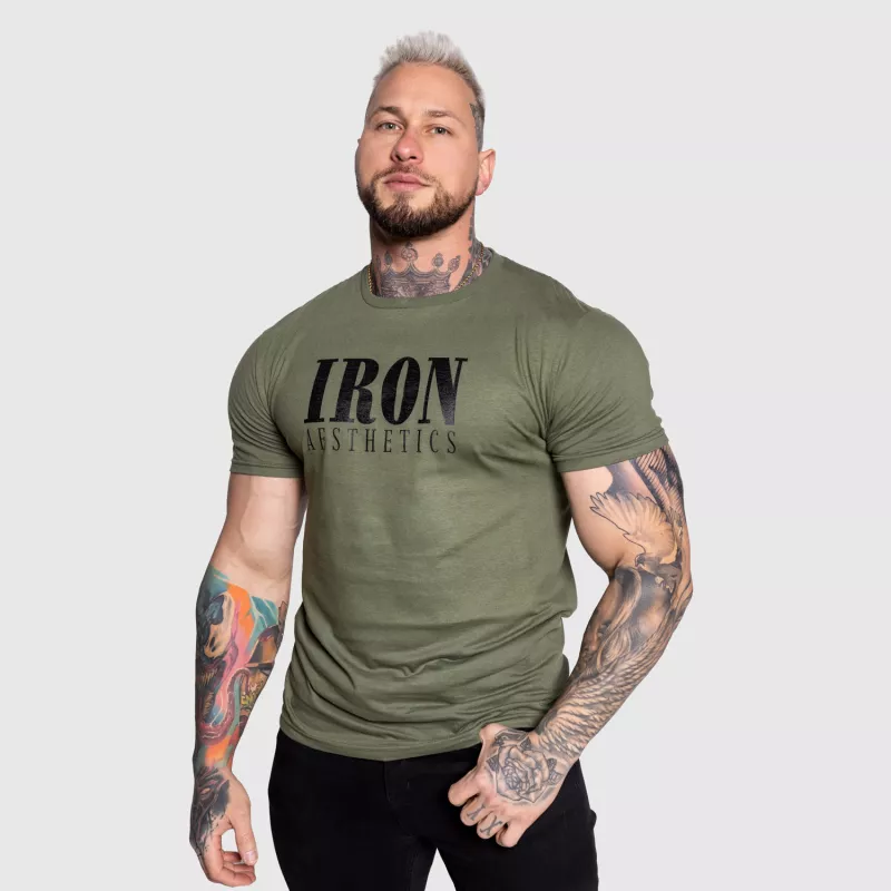 Férfi sportpóló Iron Aesthetics Urban, katonazöld-1