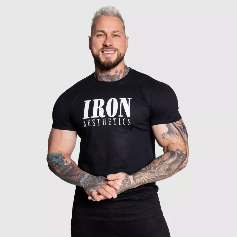 Férfi sportpóló Iron Aesthetics Urban, fekete-6