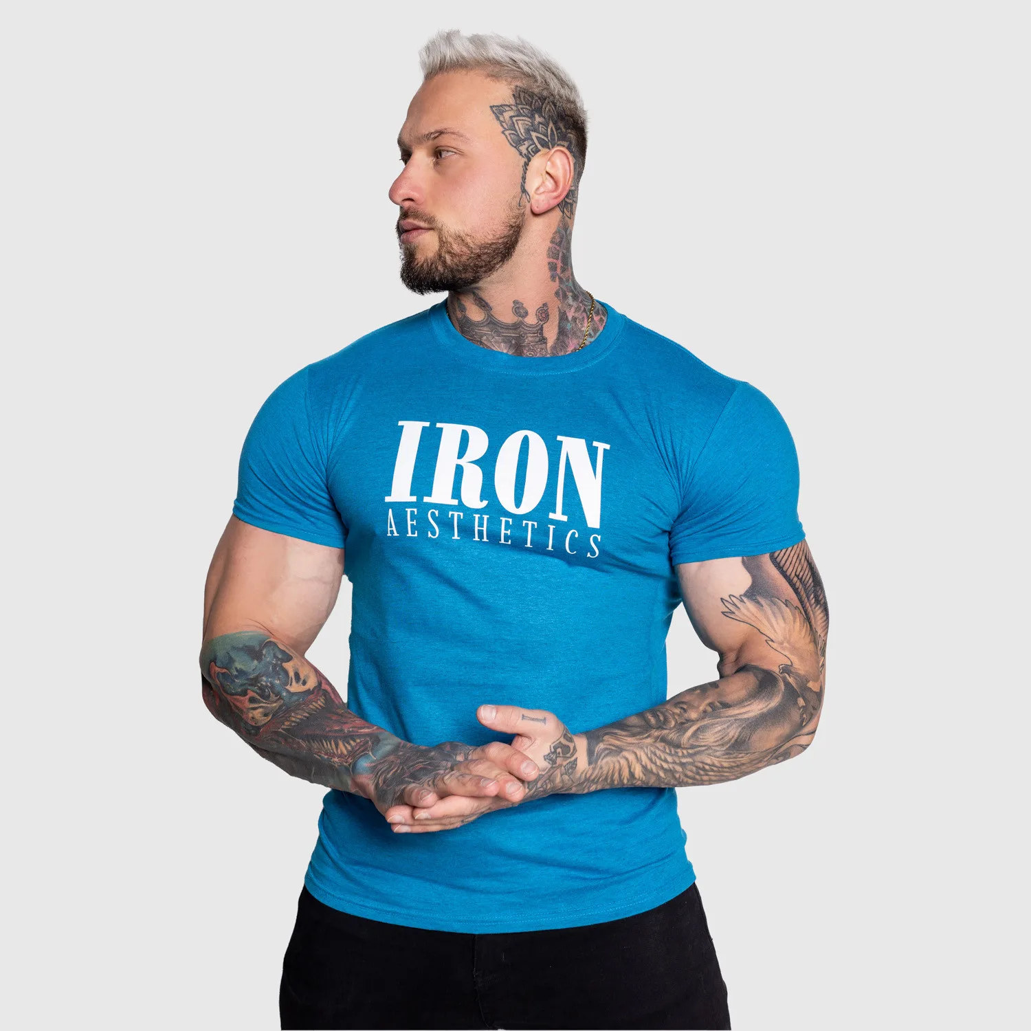 Férfi sportpóló Iron Aesthetics Urban, kék-1