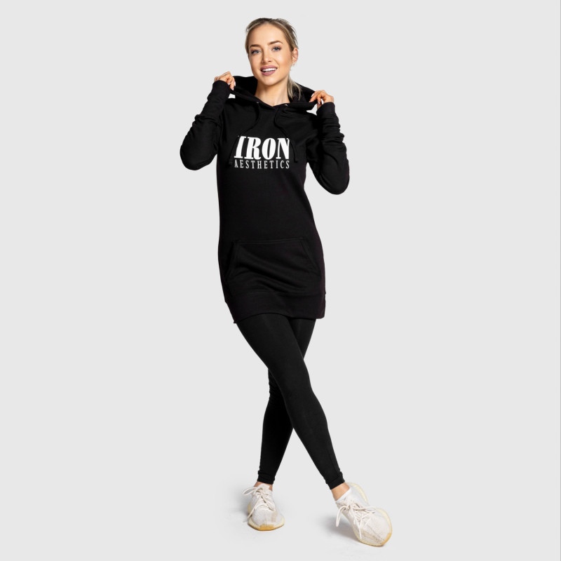 Női pulcsi Iron Aesthetics Longline, fekete · záber 6