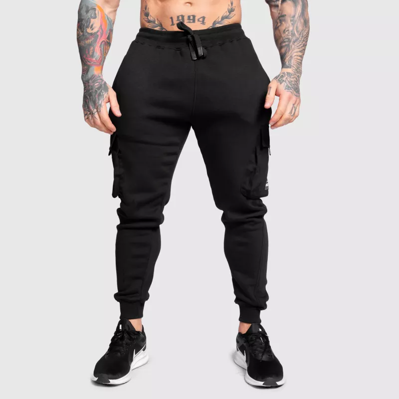 Férfi melegítőnadrág Iron Aesthetics Cargo Joggers, fekete-4