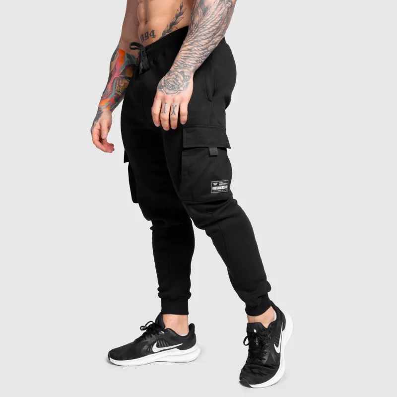 Férfi melegítőnadrág Iron Aesthetics Cargo Joggers, fekete-3