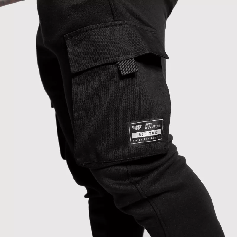 Férfi melegítőnadrág Iron Aesthetics Cargo Joggers, fekete-6