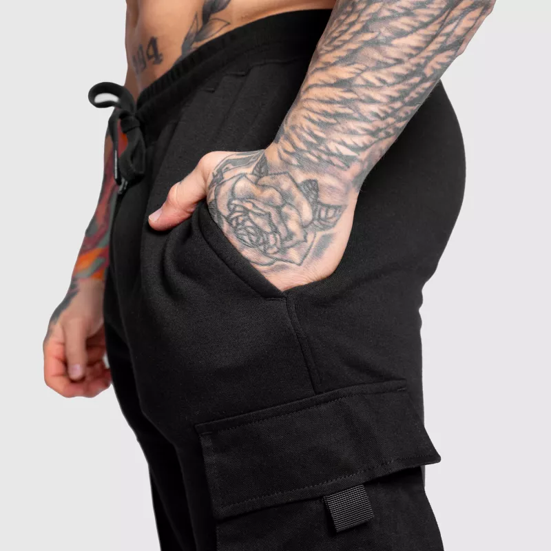 Férfi melegítőnadrág Iron Aesthetics Cargo Joggers, fekete-7