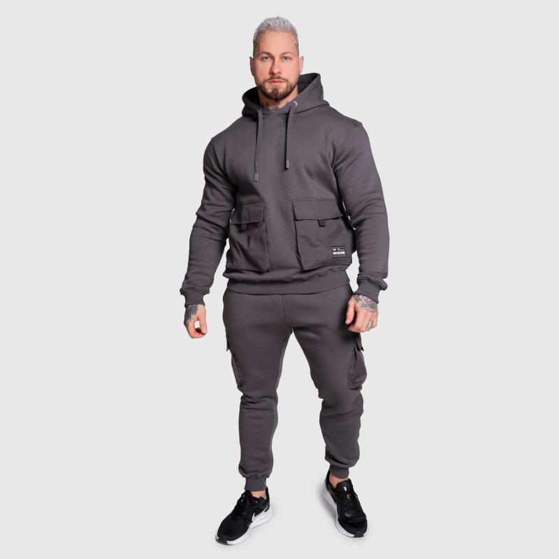 Kapucnis pulóver Iron Aesthetics Cargo Hoodie, sötétszürke · záber 8
