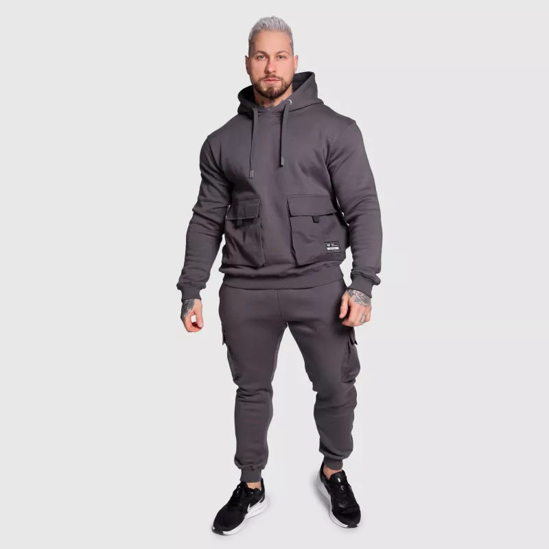 Kapucnis pulóver Iron Aesthetics Cargo Hoodie, sötétszürke-8