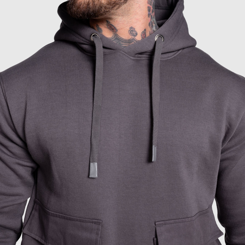 Kapucnis pulóver Iron Aesthetics Cargo Hoodie, sötétszürke · záber 6