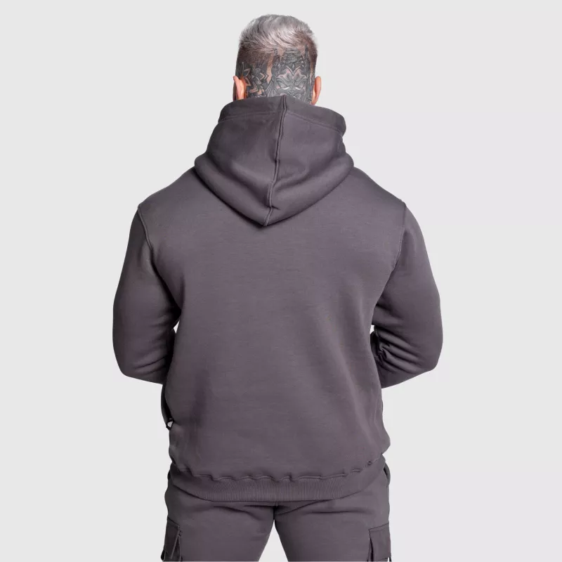 Kapucnis pulóver Iron Aesthetics Cargo Hoodie, sötétszürke-7
