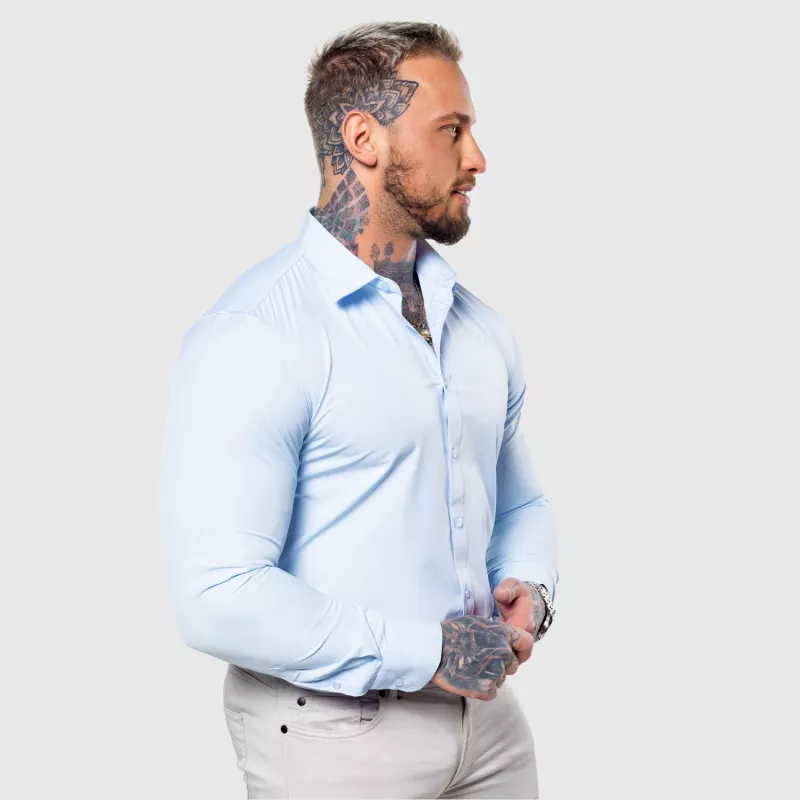 Sztreccs ing Iron Aesthetics Slim Stretch, világoskék-8