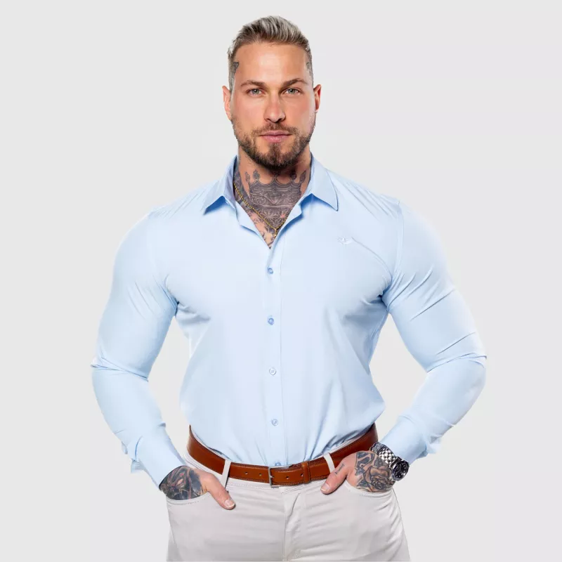 Sztreccs ing Iron Aesthetics Slim Stretch, világoskék-11