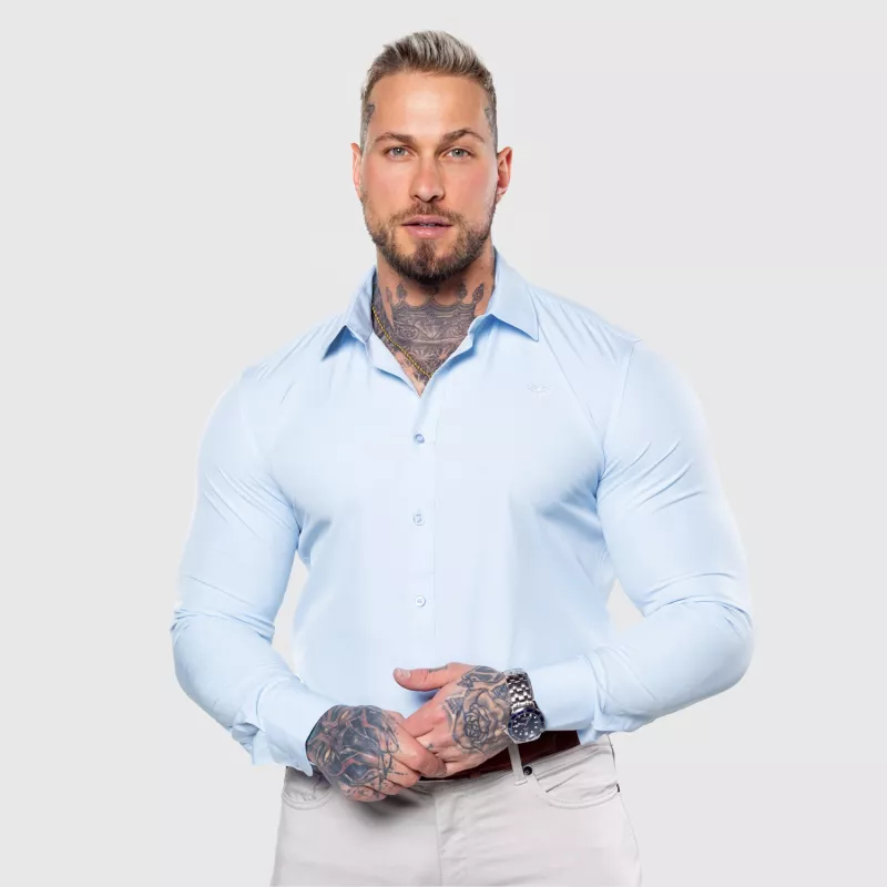 Sztreccs ing Iron Aesthetics Slim Stretch, világoskék-12