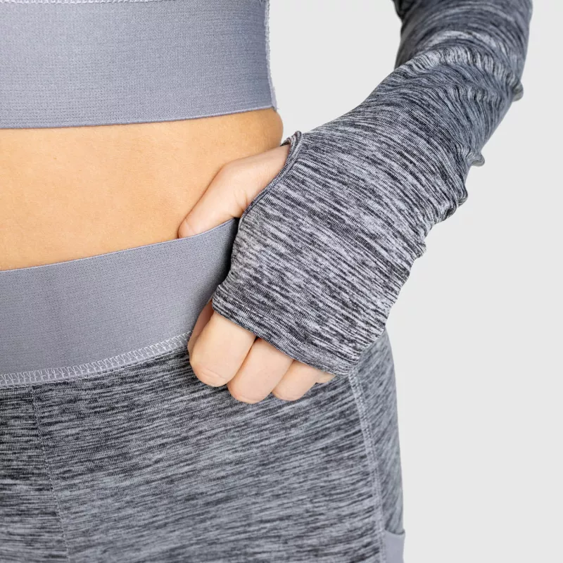 Sport crop top Iron Aesthetics Grande, szürke-5