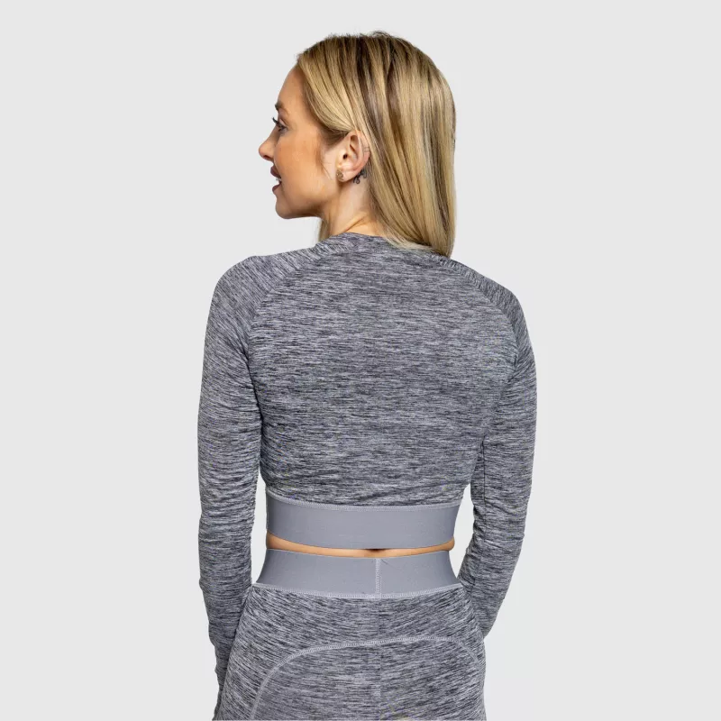 Sport crop top Iron Aesthetics Grande, szürke-3