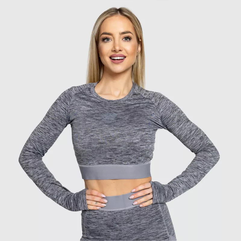 Sport crop top Iron Aesthetics Grande, szürke-1