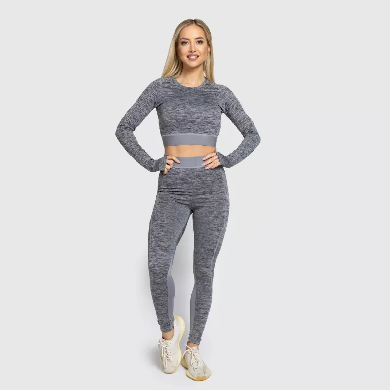 Sport crop top Iron Aesthetics Grande, szürke-10