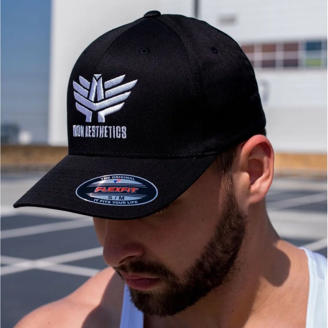 Férfi siltes sapka Iron Aesthetics FlexFit, fekete-1