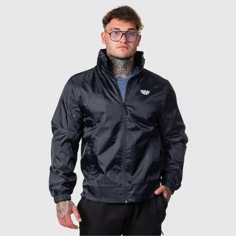 Férfi dzseki Iron Aesthetics Windblocker, fekete-3
