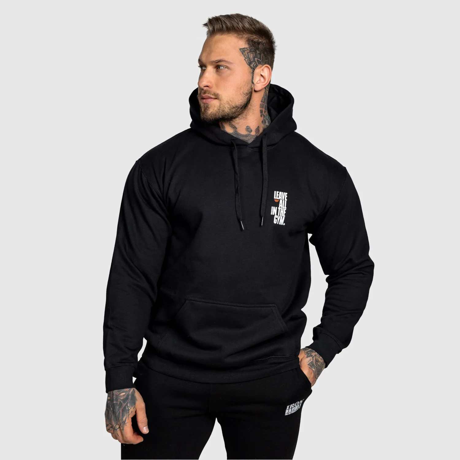 Férfi fitness pulóver Iron Aesthetics Motive, fekete-1