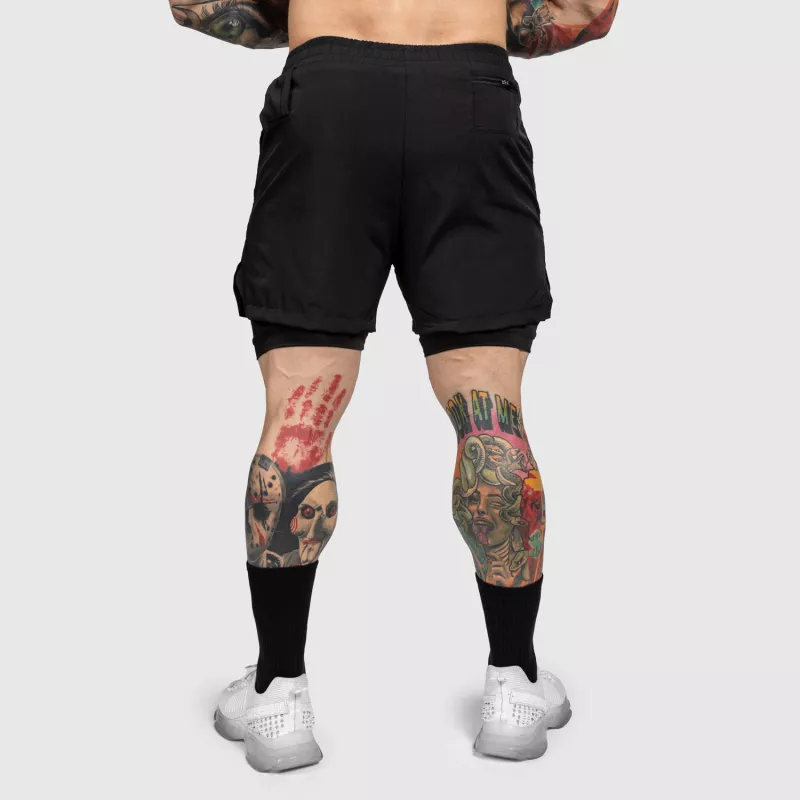 Funkcionális short Iron Aesthetics SweatPro 2in1, fekete-7