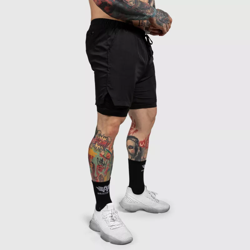 Funkcionális short Iron Aesthetics SweatPro 2in1, fekete-6