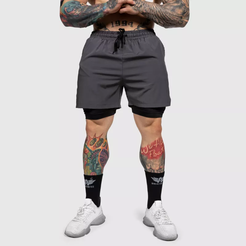 Funkcionális short Iron Aesthetics SweatPro 2in1, sötétszürke-1