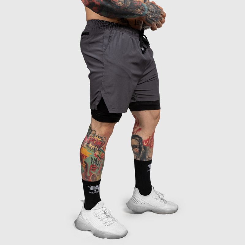 Funkcionális short Iron Aesthetics SweatPro 2in1, sötétszürke · záber 6