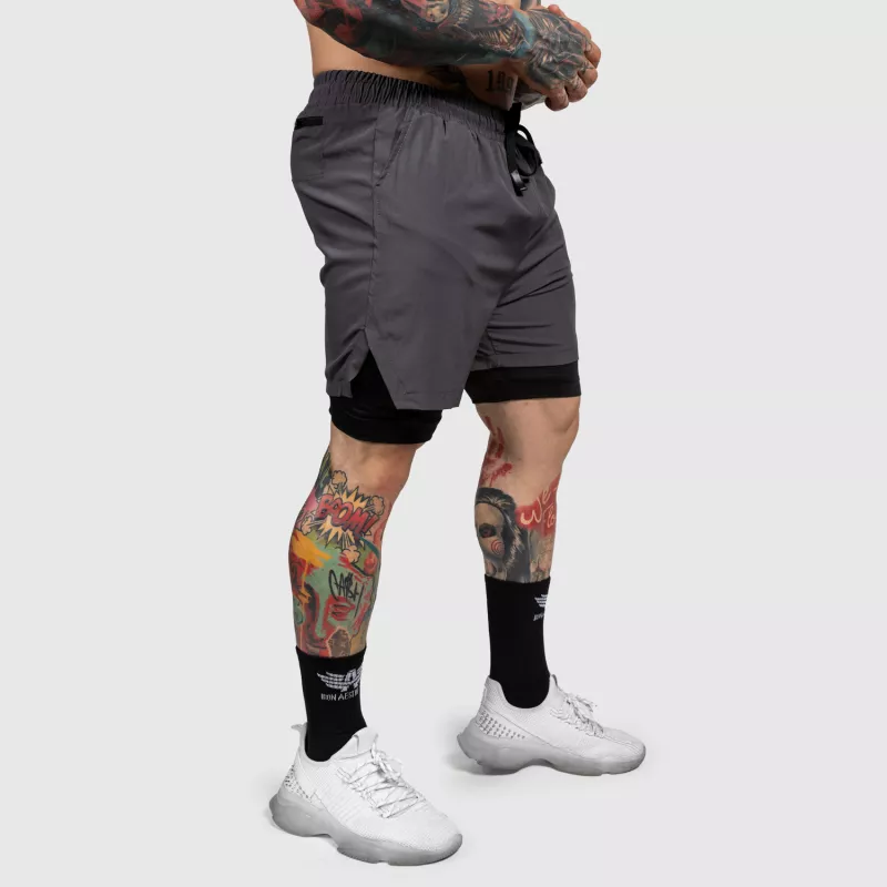 Funkcionális short Iron Aesthetics SweatPro 2in1, sötétszürke-6
