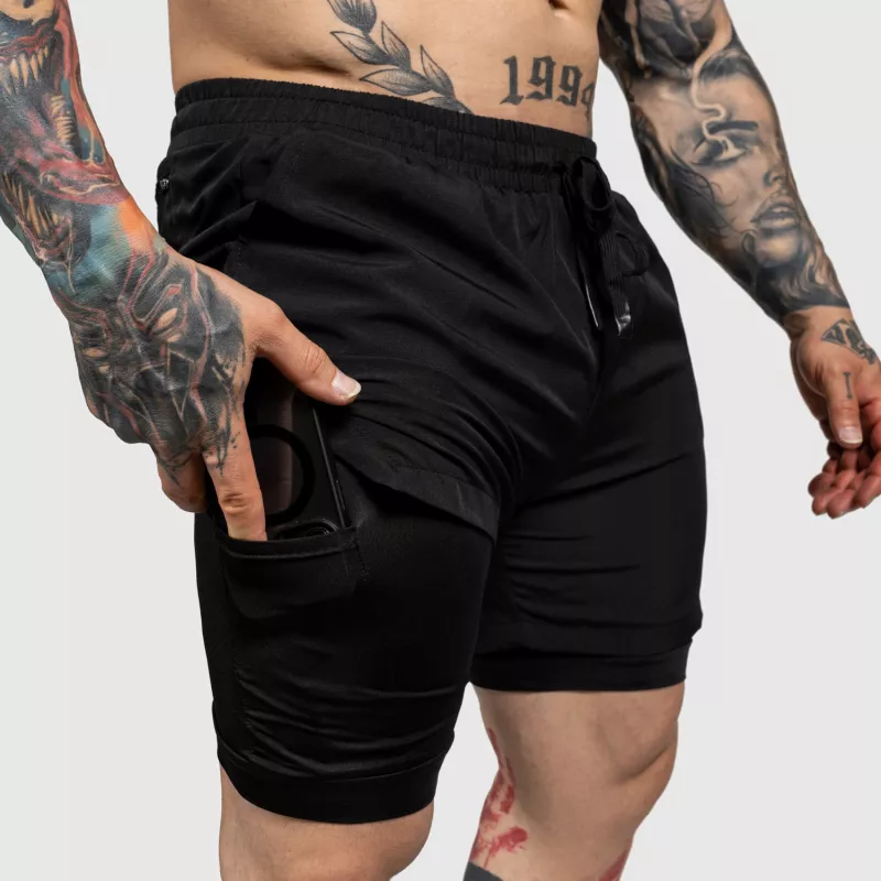 Funkcionális short Iron Aesthetics SweatPro 2in1, fekete-2