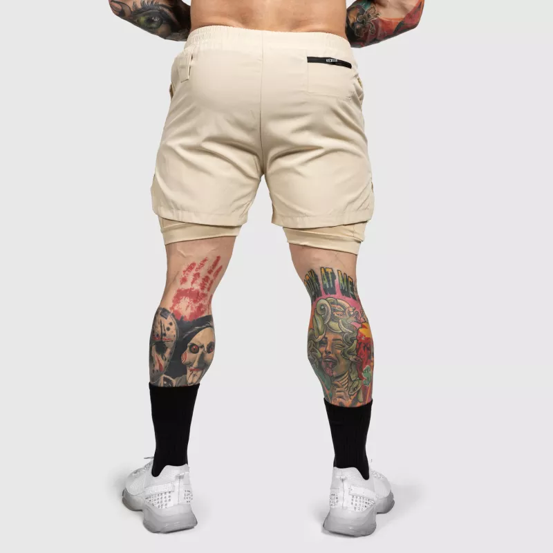 Funkcionális short Iron Aesthetics SweatPro 2in1, khaki-8