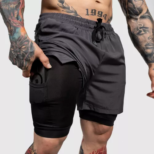 Funkcionális short SweatPro 2in1, sötétszürke