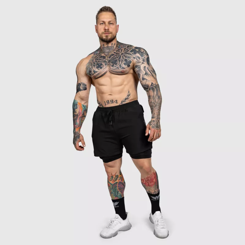 Funkcionális short Iron Aesthetics SweatPro 2in1, fekete-10