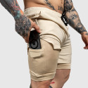 Funkcionális short Iron Aesthetics SweatPro 2in1, khaki