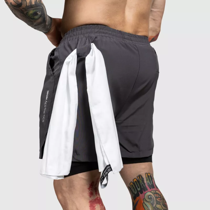 Funkcionális short Iron Aesthetics SweatPro 2in1, sötétszürke-4