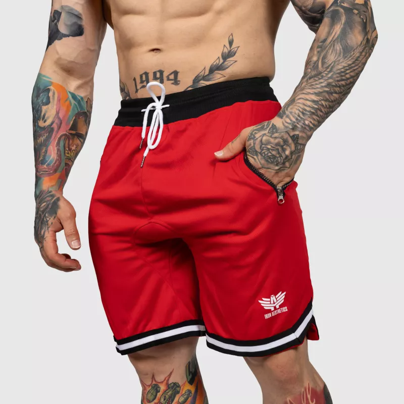 Edzőshort Iron Aesthetics Unleash, piros-2