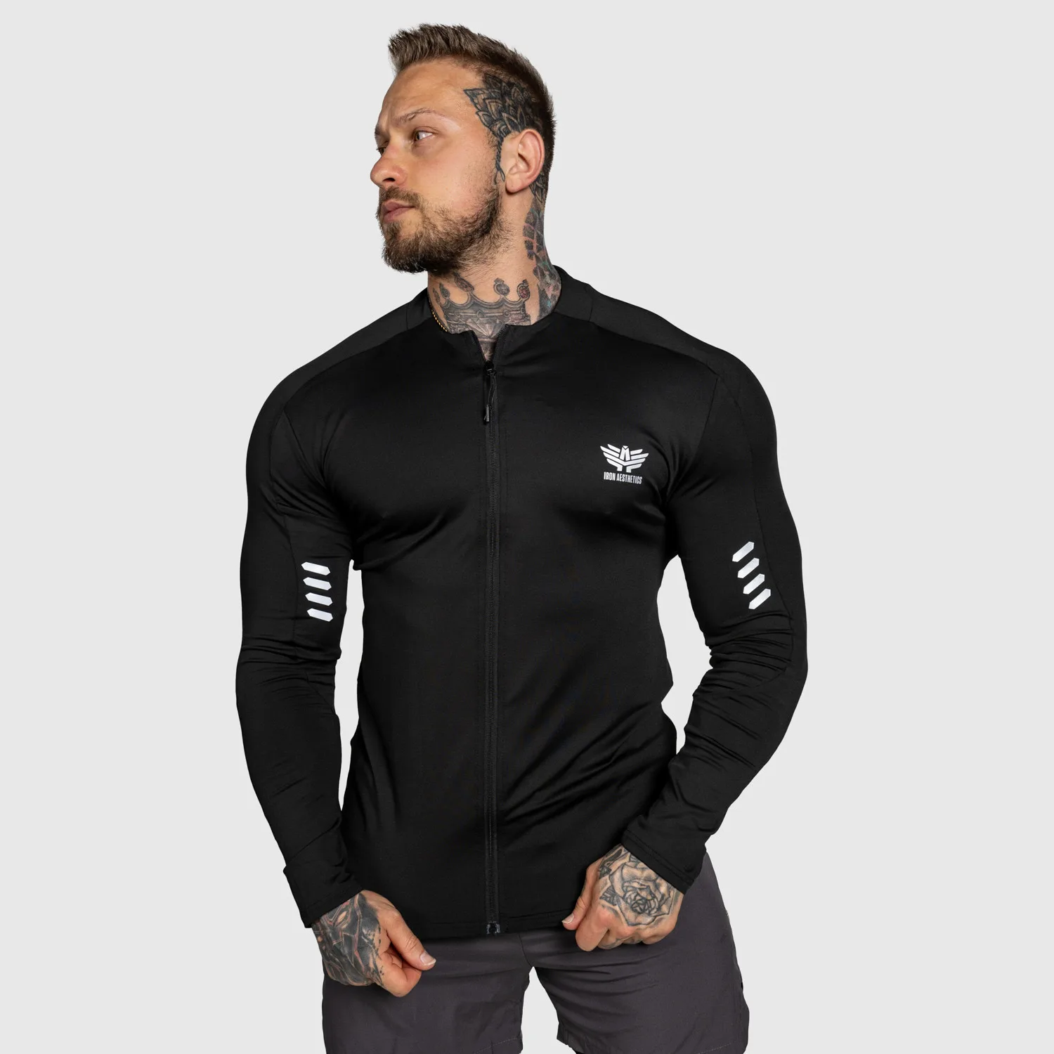 Cipzáros sportfelső Iron Aesthetics Unstoppable, fekete-1