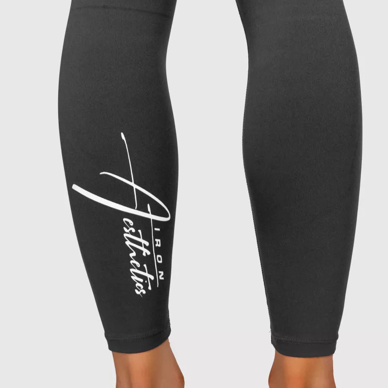 Magasderekú leggings Iron Aesthetics Adapt, szürke-5
