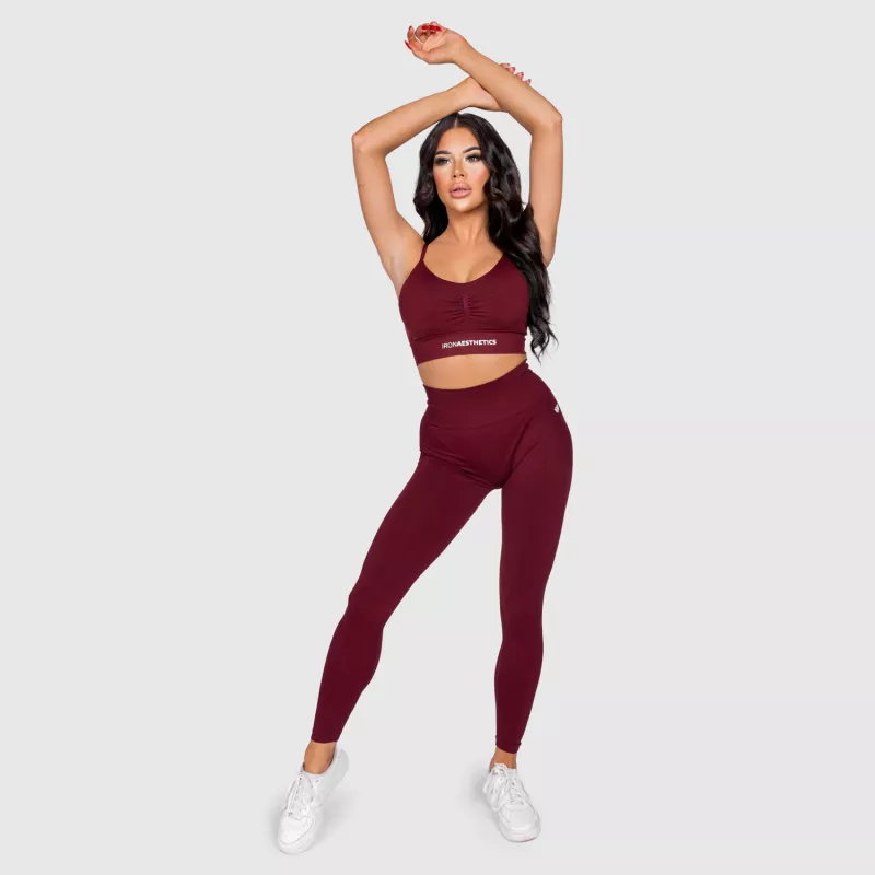 Sportleggings Iron Aesthetics Inspire, bordó-8