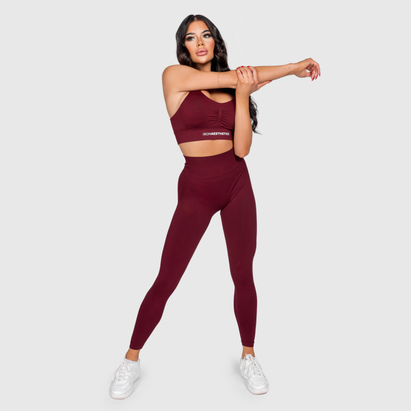 Sportleggings Iron Aesthetics Inspire, bordó · záber 10