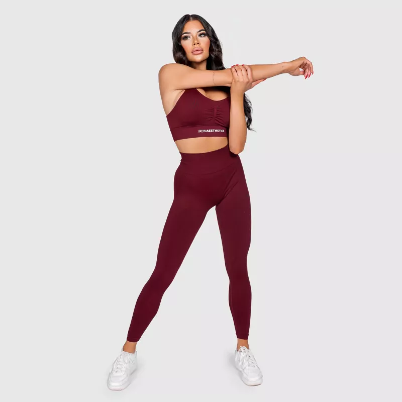 Sportleggings Iron Aesthetics Inspire, bordó-10