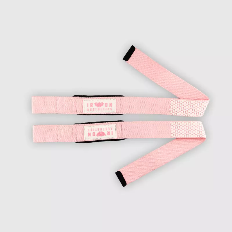 Gurtni csúszásgátlóval Iron Aesthetics Grip Straps, rózsaszín-4