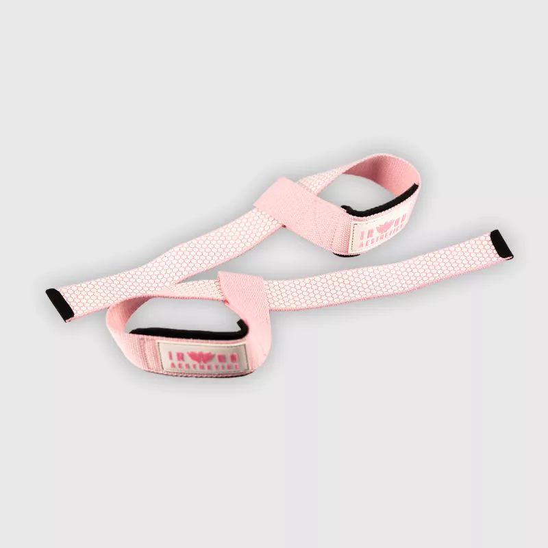 Gurtni csúszásgátlóval Iron Aesthetics Grip Straps, rózsaszín-1