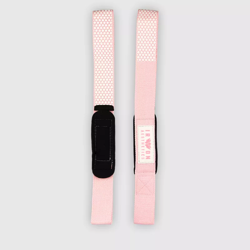 Gurtni csúszásgátlóval Iron Aesthetics Grip Straps, rózsaszín-6