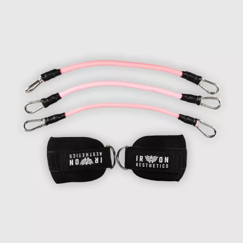 Ellenálló gumi készlet Iron Aesthetics Ankle Bands, rózsaszín