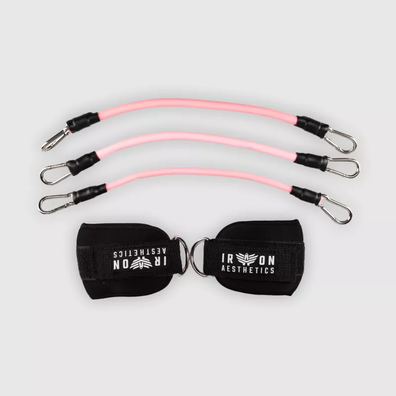 Ellenálló gumi készlet Iron Aesthetics Ankle Bands, rózsaszín-2